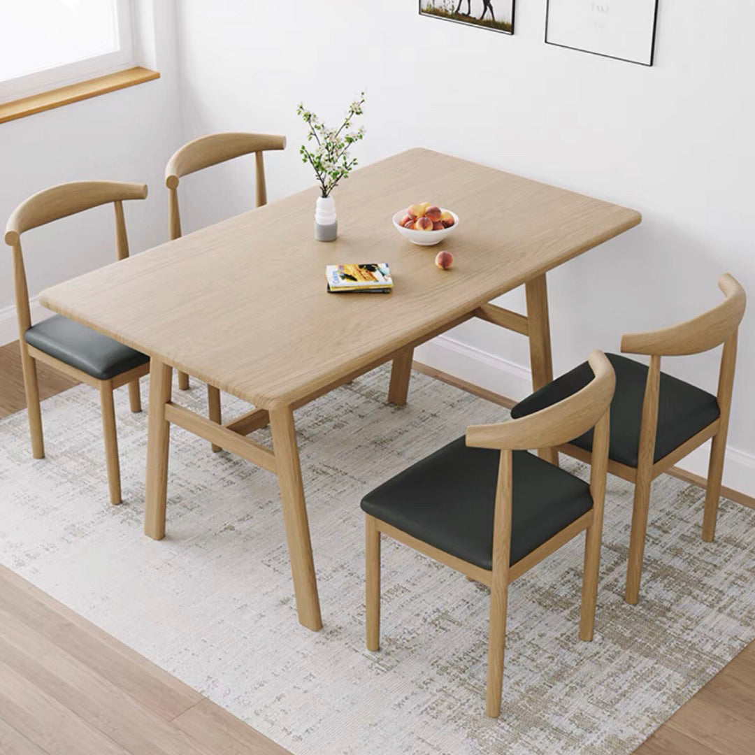Modern Wood Top Rectangle Shape Dining Furniture 4 Wood Legs Table for Dining Room Furniture Clearhalo 'Dining Room Sets' 'Dining Tables & Seating' 'dining_room_set' 'furn' 'furn_dining_room_set' 'Furniture' 'furniture_dining_room_set' 'Kitchen & Dining Furniture' 'kitchen&dining_furn' 'kitchen' 3474923