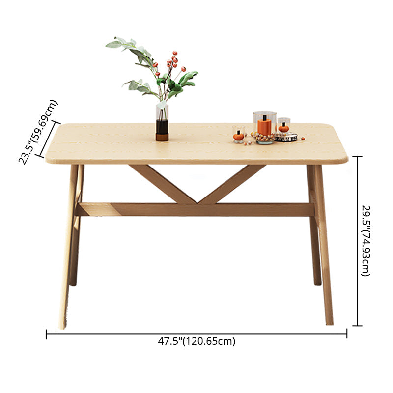 Modern Wood Top Rectangle Shape Dining Furniture 4 Wood Legs Table for Dining Room Furniture Clearhalo 'Dining Room Sets' 'Dining Tables & Seating' 'dining_room_set' 'furn' 'furn_dining_room_set' 'Furniture' 'furniture_dining_room_set' 'Kitchen & Dining Furniture' 'kitchen&dining_furn' 'kitchen' 3474929