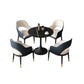 Glam Style Sintered Stone Black Dining Room Set with Round Table Formal Dining Table Furniture Clearhalo 'Dining Room Sets' 'Dining Tables & Seating' 'dining_room_set' 'furn' 'furn_dining_room_set' 'Furniture' 'furniture_dining_room_set' 'Kitchen & Dining Furniture' 'kitchen&dining_furn' 'kitchen' 3474952