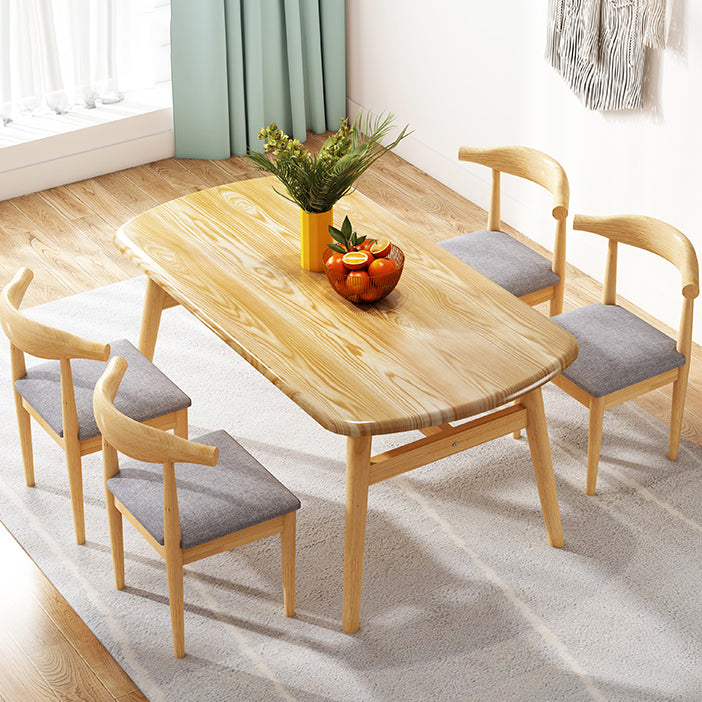 Standard Wood Top Dining Set with 4 Light Brown Wood Legs Base for Dining Furniture Grey 5 Piece Set Clearhalo 'Dining Room Sets' 'Dining Tables & Seating' 'dining_room_set' 'furn' 'furn_dining_room_set' 'Furniture' 'furniture_dining_room_set' 'Kitchen & Dining Furniture' 'kitchen&dining_furn' 'kitchen' 3474956