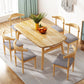 Standard Wood Top Dining Set with 4 Light Brown Wood Legs Base for Dining Furniture 55.1"L x 31.5"W x 29.5"H Grey 7 Piece Set Clearhalo 'Dining Room Sets' 'Dining Tables & Seating' 'dining_room_set' 'furn' 'furn_dining_room_set' 'Furniture' 'furniture_dining_room_set' 'Kitchen & Dining Furniture' 'kitchen&dining_furn' 'kitchen' 3474958