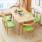 Standard Wood Top Dining Set with 4 Light Brown Wood Legs Base for Dining Furniture 55.1"L x 31.5"W x 29.5"H Green 7 Piece Set Clearhalo 'Dining Room Sets' 'Dining Tables & Seating' 'dining_room_set' 'furn' 'furn_dining_room_set' 'Furniture' 'furniture_dining_room_set' 'Kitchen & Dining Furniture' 'kitchen&dining_furn' 'kitchen' 3474959