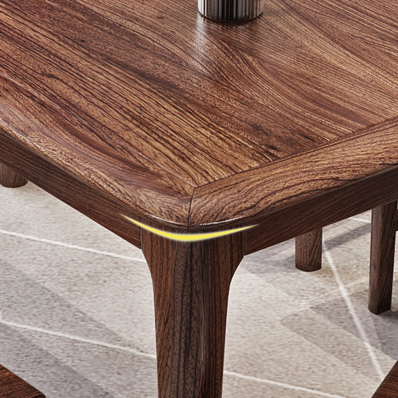 Traditional Style Solid Wood Dining Set with Walnut Table and 4 Legs Base for Home Use Clearhalo 'Dining Room Sets' 'Dining Tables & Seating' 'dining_room_set' 'furn' 'furn_dining_room_set' 'Furniture' 'furniture_dining_room_set' 'Kitchen & Dining Furniture' 'kitchen&dining_furn' 'kitchen' 3474999