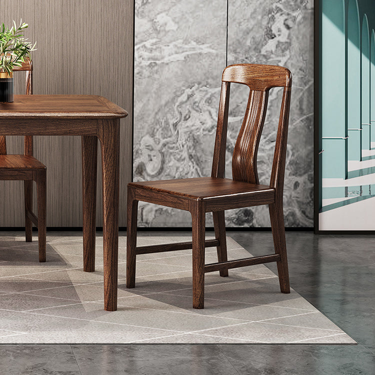 Traditional Style Solid Wood Dining Set with Walnut Table and 4 Legs Base for Home Use Clearhalo 'Dining Room Sets' 'Dining Tables & Seating' 'dining_room_set' 'furn' 'furn_dining_room_set' 'Furniture' 'furniture_dining_room_set' 'Kitchen & Dining Furniture' 'kitchen&dining_furn' 'kitchen' 3475000