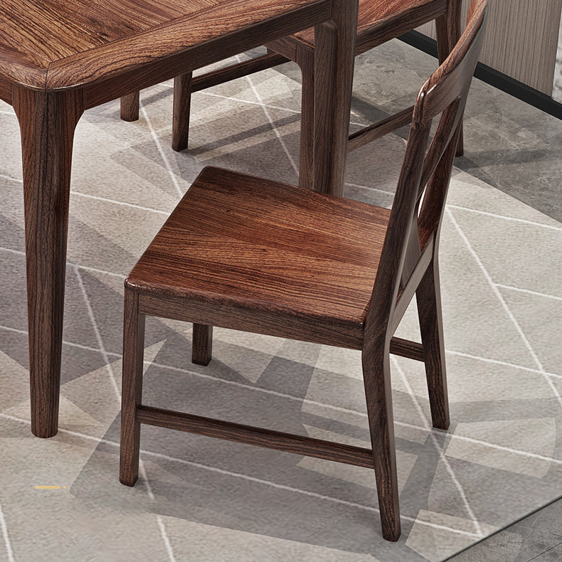 Traditional Style Solid Wood Dining Set with Walnut Table and 4 Legs Base for Home Use Clearhalo 'Dining Room Sets' 'Dining Tables & Seating' 'dining_room_set' 'furn' 'furn_dining_room_set' 'Furniture' 'furniture_dining_room_set' 'Kitchen & Dining Furniture' 'kitchen&dining_furn' 'kitchen' 3475001