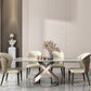 Dining Room Set Contemporary Sintered Stone Dining Table Rectangular Dining Table with Metal Base Clearhalo 'Dining Room Sets' 'Dining Tables & Seating' 'dining_room_set' 'furn' 'furn_dining_room_set' 'Furniture' 'furniture_dining_room_set' 'Kitchen & Dining Furniture' 'kitchen&dining_furn' 'kitchen' 3475030