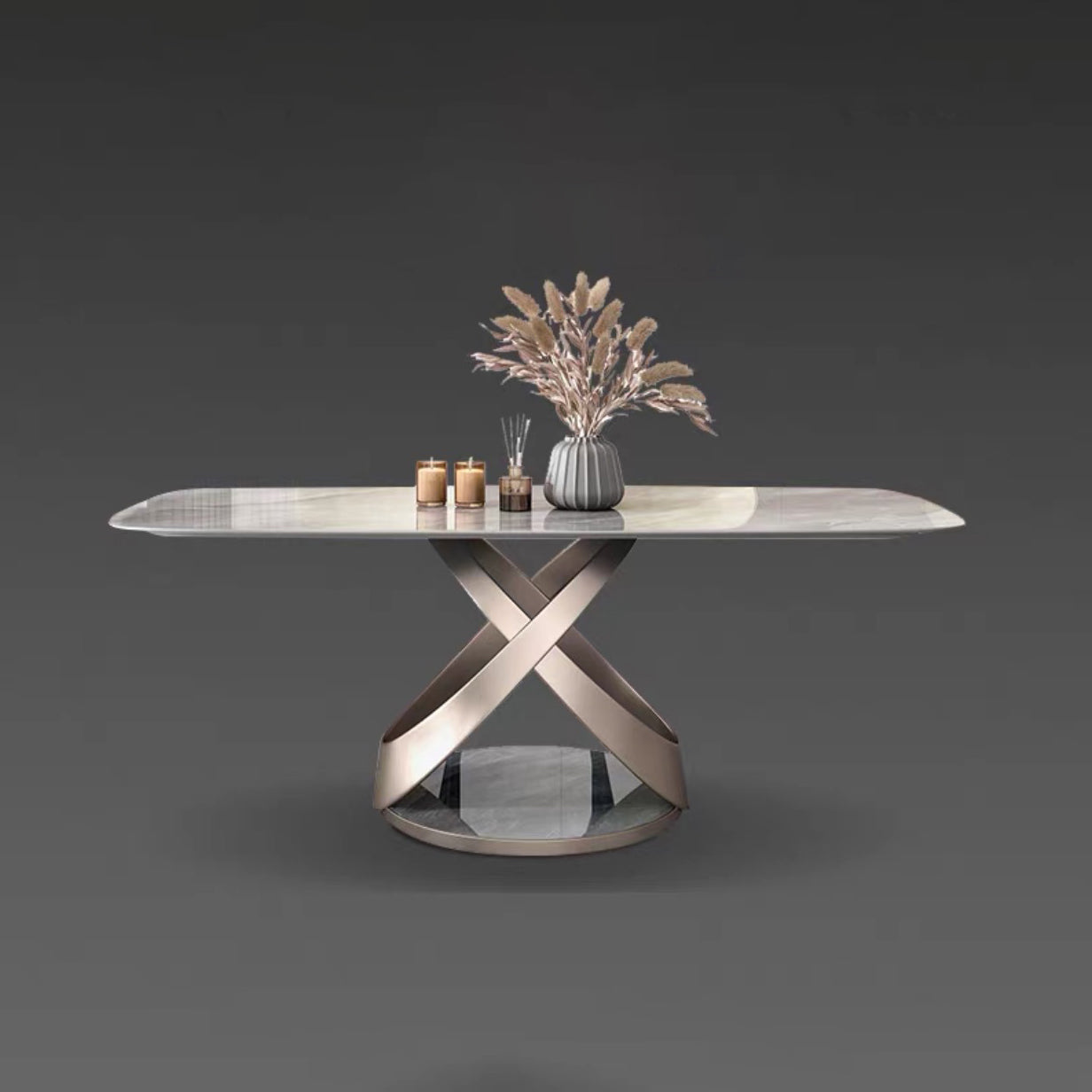 Dining Room Set Contemporary Sintered Stone Dining Table Rectangular Dining Table with Metal Base Clearhalo 'Dining Room Sets' 'Dining Tables & Seating' 'dining_room_set' 'furn' 'furn_dining_room_set' 'Furniture' 'furniture_dining_room_set' 'Kitchen & Dining Furniture' 'kitchen&dining_furn' 'kitchen' 3475032