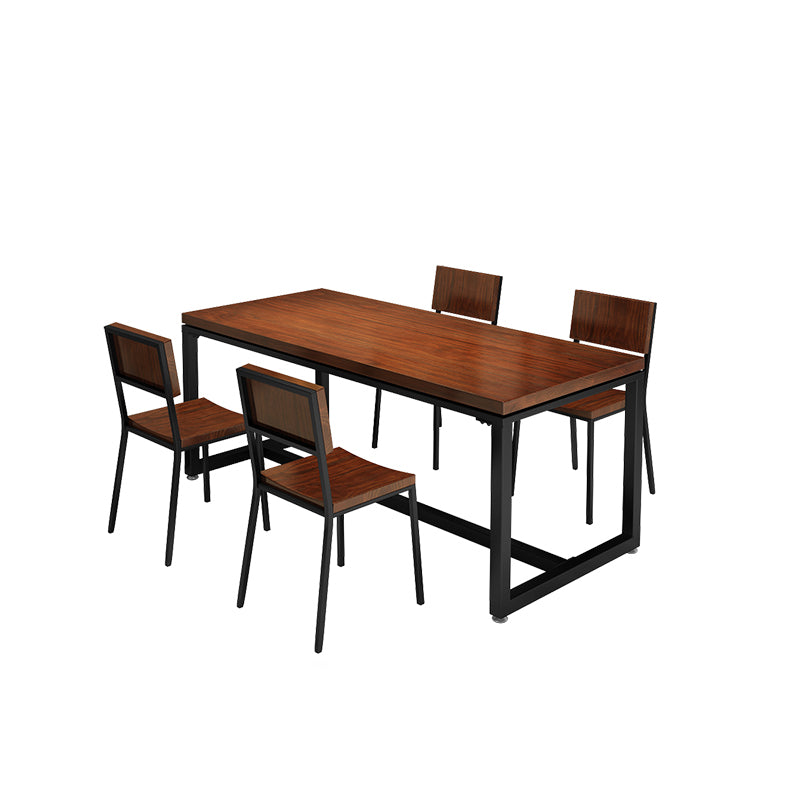 Traditional Style Solid Wood Dining Set with Traditional Height Table and Trestle Base Clearhalo 'Dining Room Sets' 'Dining Tables & Seating' 'dining_room_set' 'furn' 'furn_dining_room_set' 'Furniture' 'furniture_dining_room_set' 'Kitchen & Dining Furniture' 'kitchen&dining_furn' 'kitchen' 3475045