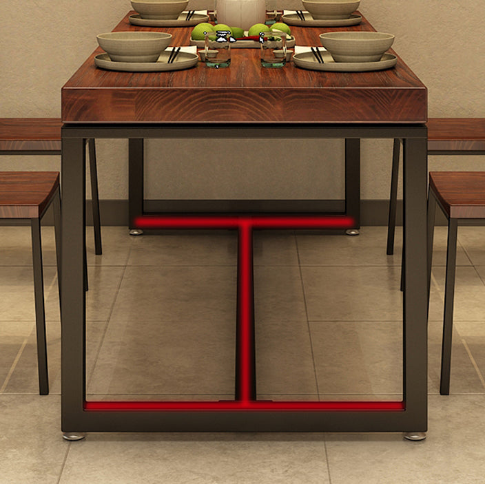 Traditional Style Solid Wood Dining Set with Traditional Height Table and Trestle Base Clearhalo 'Dining Room Sets' 'Dining Tables & Seating' 'dining_room_set' 'furn' 'furn_dining_room_set' 'Furniture' 'furniture_dining_room_set' 'Kitchen & Dining Furniture' 'kitchen&dining_furn' 'kitchen' 3475047