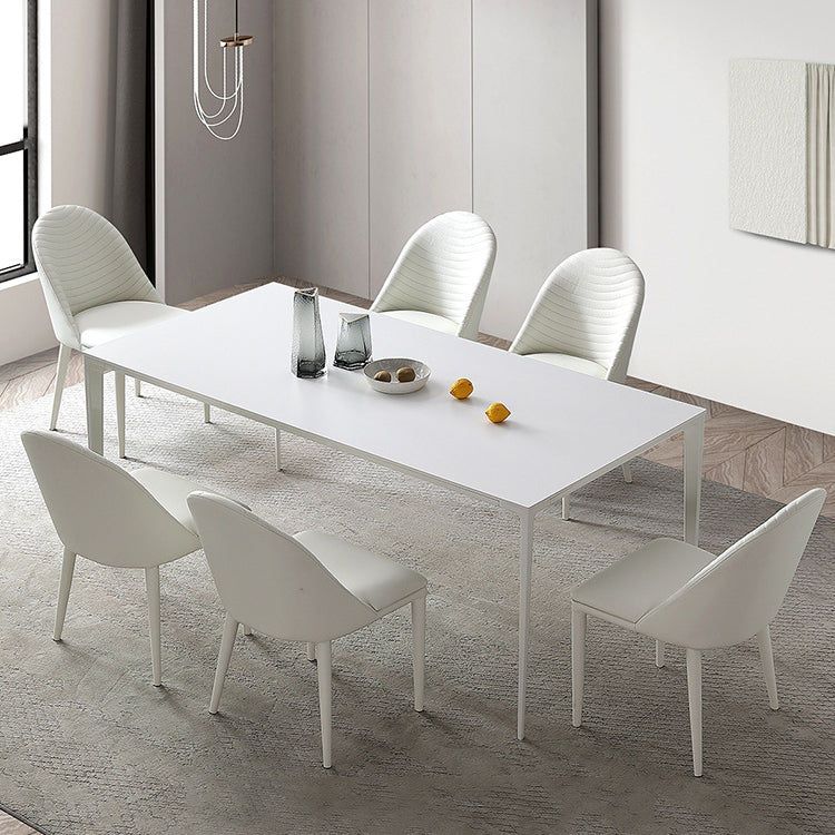 Dining Set Contemporary with Sintered Stone Dining Table and Upholstered Chairs 7 Piece Set Clearhalo 'Dining Room Sets' 'Dining Tables & Seating' 'dining_room_set' 'furn' 'furn_dining_room_set' 'Furniture' 'furniture_dining_room_set' 'Kitchen & Dining Furniture' 'kitchen&dining_furn' 'kitchen' 3475056