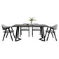 Modern Style Traditional Height Dining Set with Rectangle Shape Table and Double Pedestal Base Clearhalo 'Dining Room Sets' 'Dining Tables & Seating' 'dining_room_set' 'furn' 'furn_dining_room_set' 'Furniture' 'furniture_dining_room_set' 'Kitchen & Dining Furniture' 'kitchen&dining_furn' 'kitchen' 3475074