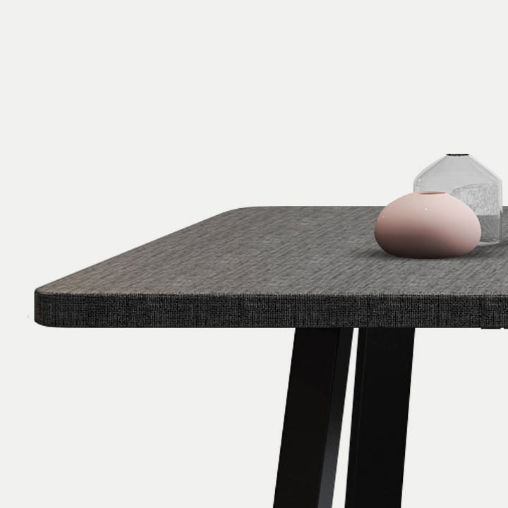 Modern Style Traditional Height Dining Set with Rectangle Shape Table and Double Pedestal Base Clearhalo 'Dining Room Sets' 'Dining Tables & Seating' 'dining_room_set' 'furn' 'furn_dining_room_set' 'Furniture' 'furniture_dining_room_set' 'Kitchen & Dining Furniture' 'kitchen&dining_furn' 'kitchen' 3475077