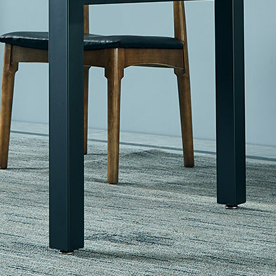 Traditional Style Solid Wood Dining Set with Walnut Table and 4 Black Legs Base Clearhalo 'Dining Room Sets' 'Dining Tables & Seating' 'dining_room_set' 'furn' 'furn_dining_room_set' 'Furniture' 'furniture_dining_room_set' 'Kitchen & Dining Furniture' 'kitchen&dining_furn' 'kitchen' 3475089