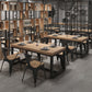 Industrial Style Solid Wood Dining Set with Traditional Height Table and Trestle Base Windsor 5 Piece Set Clearhalo 'Dining Room Sets' 'Dining Tables & Seating' 'dining_room_set' 'furn' 'furn_dining_room_set' 'Furniture' 'furniture_dining_room_set' 'Kitchen & Dining Furniture' 'kitchen&dining_furn' 'kitchen' 3475112