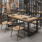 Industrial Style Solid Wood Dining Set with Traditional Height Table and Trestle Base Clearhalo 'Dining Room Sets' 'Dining Tables & Seating' 'dining_room_set' 'furn' 'furn_dining_room_set' 'Furniture' 'furniture_dining_room_set' 'Kitchen & Dining Furniture' 'kitchen&dining_furn' 'kitchen' 3475114