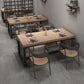Industrial Style Solid Wood Dining Set with Traditional Height Table and Trestle Base Clearhalo 'Dining Room Sets' 'Dining Tables & Seating' 'dining_room_set' 'furn' 'furn_dining_room_set' 'Furniture' 'furniture_dining_room_set' 'Kitchen & Dining Furniture' 'kitchen&dining_furn' 'kitchen' 3475128