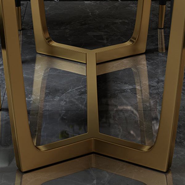 Modern Rectangle Shape Standard Dining Set Sintered Stone White Dining Set for Kitchen Clearhalo 'Dining Room Sets' 'Dining Tables & Seating' 'dining_room_set' 'furn' 'furn_dining_room_set' 'Furniture' 'furniture_dining_room_set' 'Kitchen & Dining Furniture' 'kitchen&dining_furn' 'kitchen' 3475135