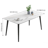 Minimalist White Standard Dining Set Sintered Stone Rectangle Dining Set with 4 Legs Base Clearhalo 'Dining Room Sets' 'Dining Tables & Seating' 'dining_room_set' 'furn' 'furn_dining_room_set' 'Furniture' 'furniture_dining_room_set' 'Kitchen & Dining Furniture' 'kitchen&dining_furn' 'kitchen' 3475154