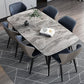 Modern Gray Standard Dining Set Rectangle Shape Sintered Stone Dining Set with 4 Legs Table Clearhalo 'Dining Room Sets' 'Dining Tables & Seating' 'dining_room_set' 'furn' 'furn_dining_room_set' 'Furniture' 'furniture_dining_room_set' 'Kitchen & Dining Furniture' 'kitchen&dining_furn' 'kitchen' 3475163