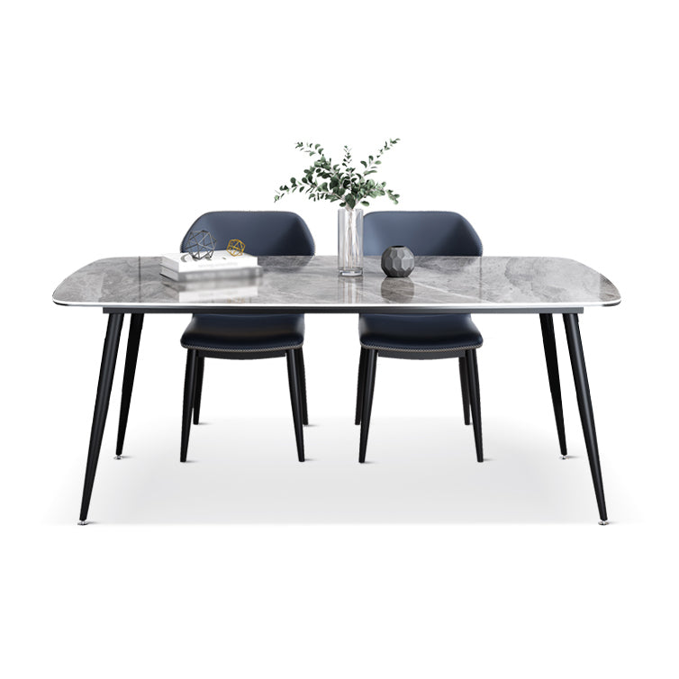 Modern Gray Standard Dining Set Rectangle Shape Sintered Stone Dining Set with 4 Legs Table Clearhalo 'Dining Room Sets' 'Dining Tables & Seating' 'dining_room_set' 'furn' 'furn_dining_room_set' 'Furniture' 'furniture_dining_room_set' 'Kitchen & Dining Furniture' 'kitchen&dining_furn' 'kitchen' 3475165
