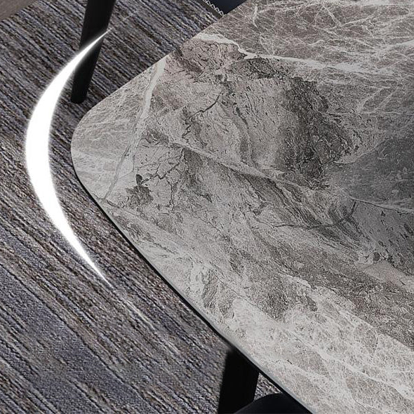 Modern Gray Standard Dining Set Rectangle Shape Sintered Stone Dining Set with 4 Legs Table Clearhalo 'Dining Room Sets' 'Dining Tables & Seating' 'dining_room_set' 'furn' 'furn_dining_room_set' 'Furniture' 'furniture_dining_room_set' 'Kitchen & Dining Furniture' 'kitchen&dining_furn' 'kitchen' 3475168