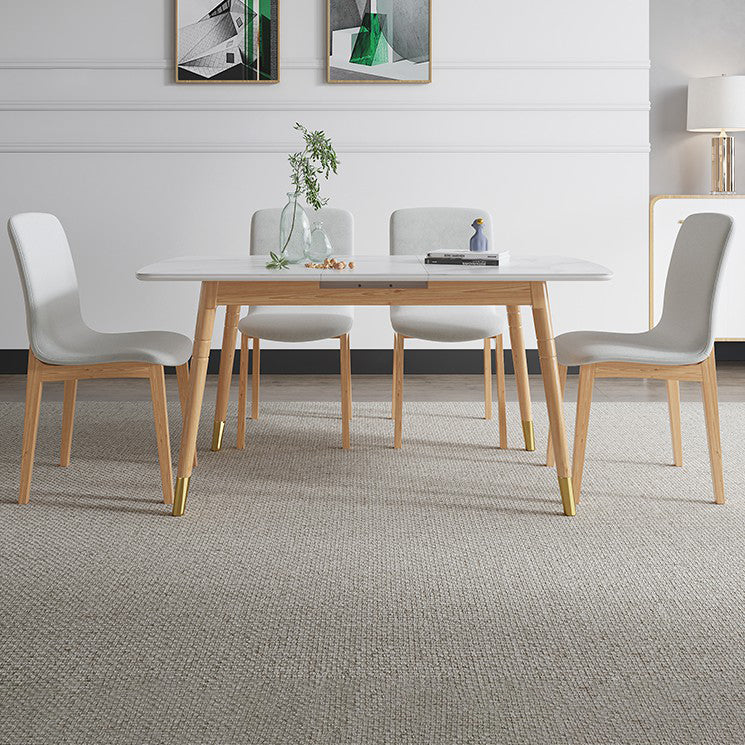 Modern Sintered Stone Top Standard Dining Set Rectangle White Dining Set for Kitchen 5 Piece Set Clearhalo 'Dining Room Sets' 'Dining Tables & Seating' 'dining_room_set' 'furn' 'furn_dining_room_set' 'Furniture' 'furniture_dining_room_set' 'Kitchen & Dining Furniture' 'kitchen&dining_furn' 'kitchen' 3475198