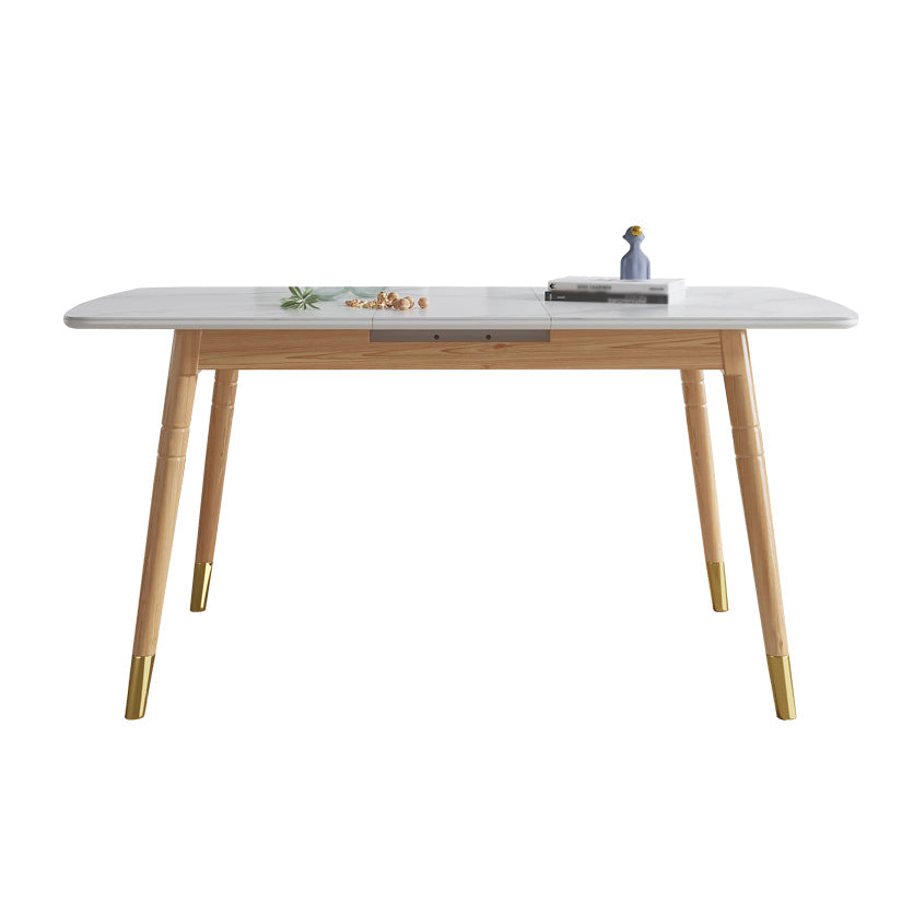 Modern Sintered Stone Top Standard Dining Set Rectangle White Dining Set for Kitchen Clearhalo 'Dining Room Sets' 'Dining Tables & Seating' 'dining_room_set' 'furn' 'furn_dining_room_set' 'Furniture' 'furniture_dining_room_set' 'Kitchen & Dining Furniture' 'kitchen&dining_furn' 'kitchen' 3475202