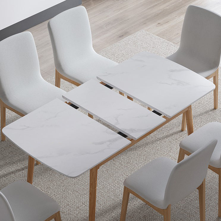 Modern Sintered Stone Top Standard Dining Set Rectangle White Dining Set for Kitchen Clearhalo 'Dining Room Sets' 'Dining Tables & Seating' 'dining_room_set' 'furn' 'furn_dining_room_set' 'Furniture' 'furniture_dining_room_set' 'Kitchen & Dining Furniture' 'kitchen&dining_furn' 'kitchen' 3475203