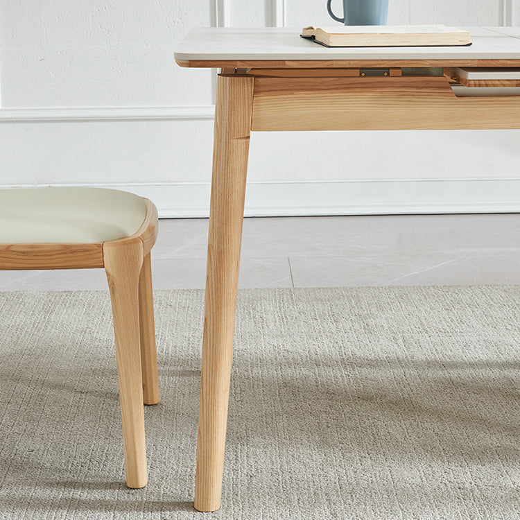 Minimalist Rectangle Shape White Dining Set Sintered Stone Standard Dining Set for Kitchen Clearhalo 'Dining Room Sets' 'Dining Tables & Seating' 'dining_room_set' 'furn' 'furn_dining_room_set' 'Furniture' 'furniture_dining_room_set' 'Kitchen & Dining Furniture' 'kitchen&dining_furn' 'kitchen' 3475215