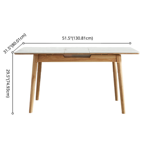Minimalist Rectangle Shape White Dining Set Sintered Stone Standard Dining Set for Kitchen Clearhalo 'Dining Room Sets' 'Dining Tables & Seating' 'dining_room_set' 'furn' 'furn_dining_room_set' 'Furniture' 'furniture_dining_room_set' 'Kitchen & Dining Furniture' 'kitchen&dining_furn' 'kitchen' 3475225