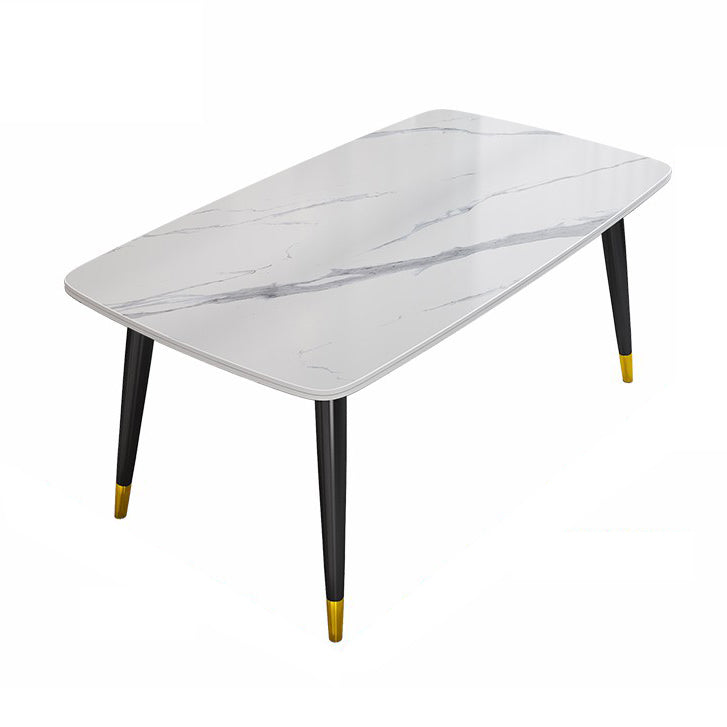 Minimalist Style Traditional Height Sintered Stone Dining Table Rectangle Dining Room Set For Home Clearhalo 'Dining Room Sets' 'Dining Tables & Seating' 'dining_room_set' 'furn' 'furn_dining_room_set' 'Furniture' 'furniture_dining_room_set' 'Kitchen & Dining Furniture' 'kitchen&dining_furn' 'kitchen' 3475232