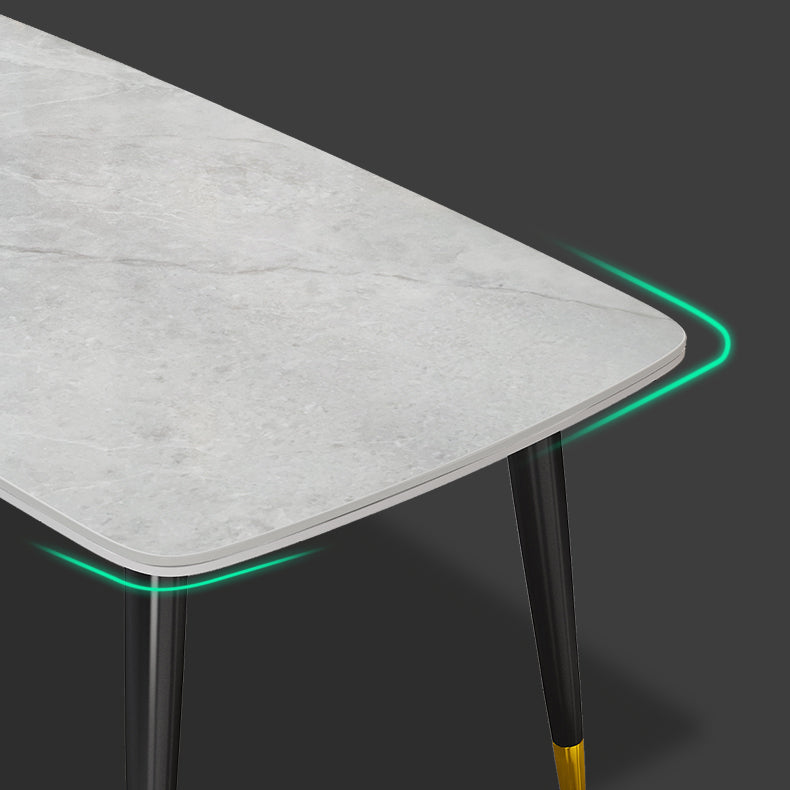 Minimalist Style Traditional Height Sintered Stone Dining Table Rectangle Dining Room Set For Home Clearhalo 'Dining Room Sets' 'Dining Tables & Seating' 'dining_room_set' 'furn' 'furn_dining_room_set' 'Furniture' 'furniture_dining_room_set' 'Kitchen & Dining Furniture' 'kitchen&dining_furn' 'kitchen' 3475233