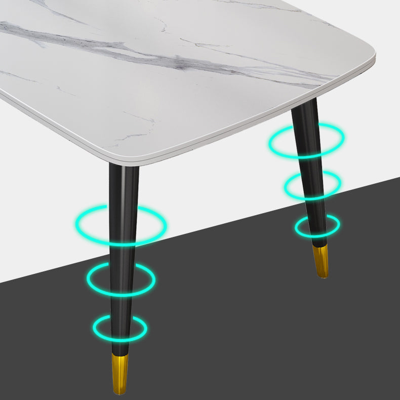 Minimalist Style Traditional Height Sintered Stone Dining Table Rectangle Dining Room Set For Home Clearhalo 'Dining Room Sets' 'Dining Tables & Seating' 'dining_room_set' 'furn' 'furn_dining_room_set' 'Furniture' 'furniture_dining_room_set' 'Kitchen & Dining Furniture' 'kitchen&dining_furn' 'kitchen' 3475234