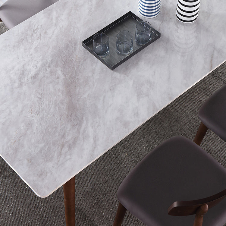 Minimalist Traditional Height Sintered Stone Dining Table Rectangle Dining Set For Home Clearhalo 'Dining Room Sets' 'Dining Tables & Seating' 'dining_room_set' 'furn' 'furn_dining_room_set' 'Furniture' 'furniture_dining_room_set' 'Kitchen & Dining Furniture' 'kitchen&dining_furn' 'kitchen' 3475243