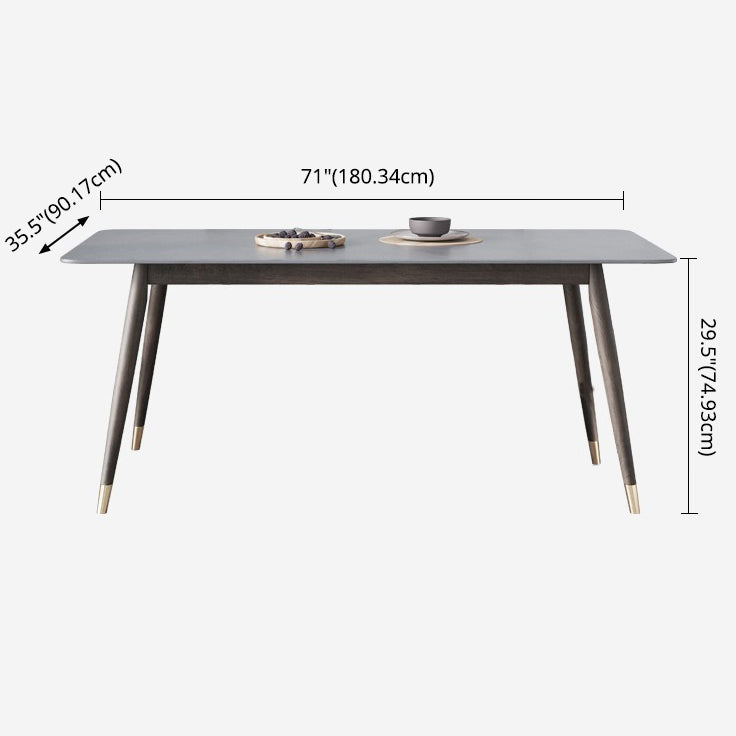 Minimalist Traditional Height Sintered Stone Dining Table Rectangle Dining Set For Home Clearhalo 'Dining Room Sets' 'Dining Tables & Seating' 'dining_room_set' 'furn' 'furn_dining_room_set' 'Furniture' 'furniture_dining_room_set' 'Kitchen & Dining Furniture' 'kitchen&dining_furn' 'kitchen' 3475251