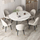 Standard Sintered Stone Top Dining Room Set with 4 Black Metallic Legs for Dining Furniture 7 Piece Set Clearhalo 'Dining Room Sets' 'Dining Tables & Seating' 'dining_room_set' 'furn' 'furn_dining_room_set' 'Furniture' 'furniture_dining_room_set' 'Kitchen & Dining Furniture' 'kitchen&dining_furn' 'kitchen' 3475281