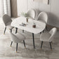 Standard Sintered Stone Top Dining Room Set with 4 Black Metallic Legs for Dining Furniture Clearhalo 'Dining Room Sets' 'Dining Tables & Seating' 'dining_room_set' 'furn' 'furn_dining_room_set' 'Furniture' 'furniture_dining_room_set' 'Kitchen & Dining Furniture' 'kitchen&dining_furn' 'kitchen' 3475283