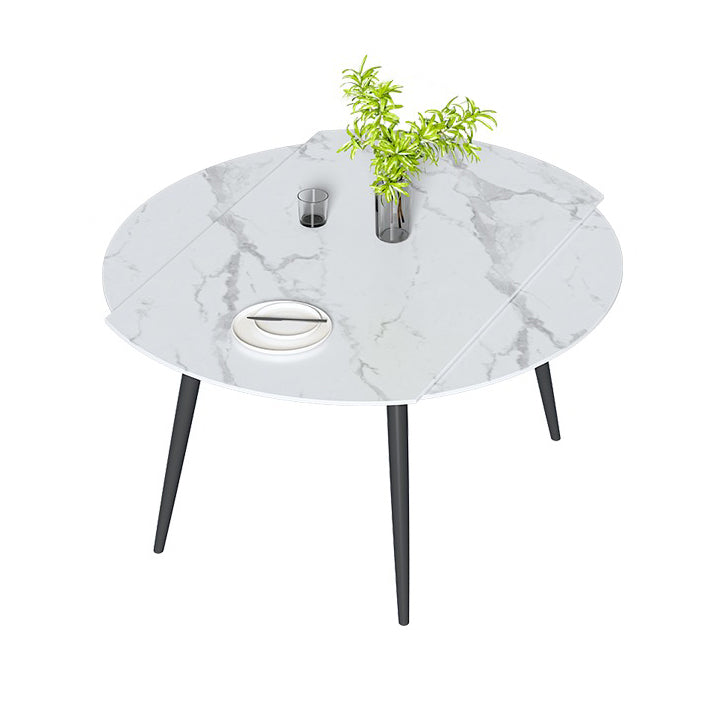 Standard Sintered Stone Top Dining Room Set with 4 Black Metallic Legs for Dining Furniture Clearhalo 'Dining Room Sets' 'Dining Tables & Seating' 'dining_room_set' 'furn' 'furn_dining_room_set' 'Furniture' 'furniture_dining_room_set' 'Kitchen & Dining Furniture' 'kitchen&dining_furn' 'kitchen' 3475286