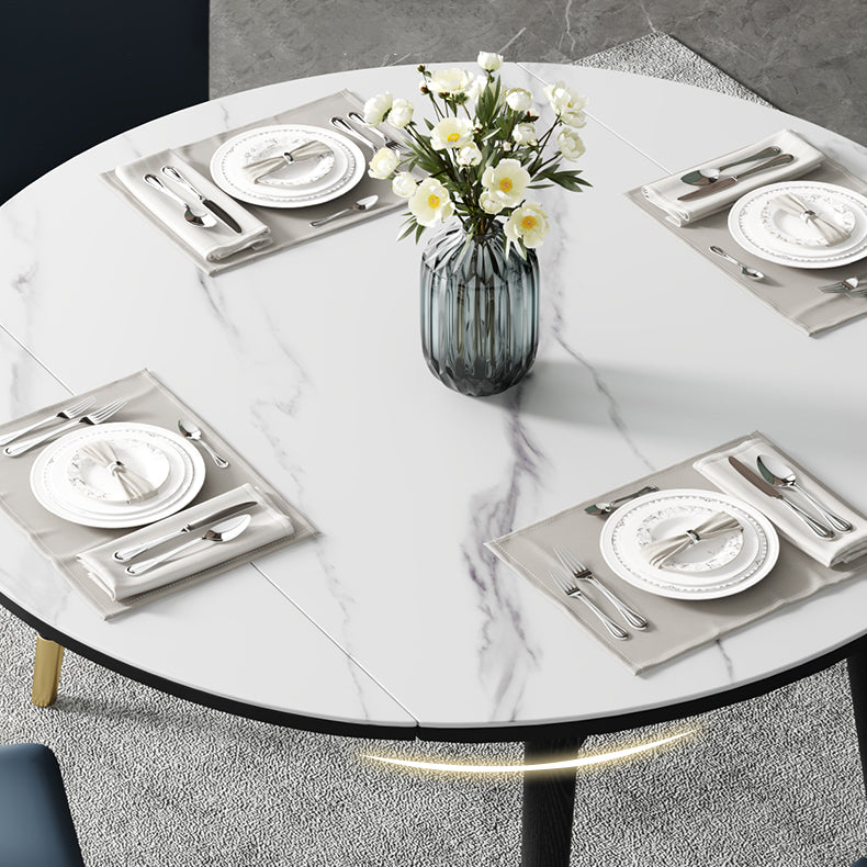 Kitchen Modern Sintered Stone Dining Table of Traditional Height with Collapsible Dining Room Sets Clearhalo 'Dining Room Sets' 'Dining Tables & Seating' 'dining_room_set' 'furn' 'furn_dining_room_set' 'Furniture' 'furniture_dining_room_set' 'Kitchen & Dining Furniture' 'kitchen&dining_furn' 'kitchen' 3475297