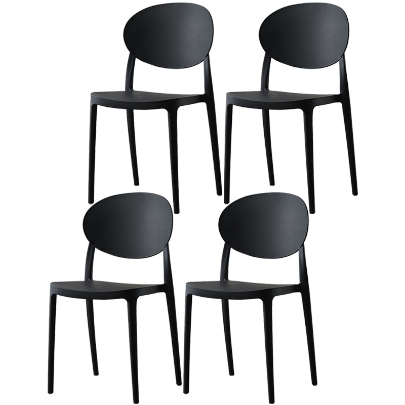 Nordic Plastic Open Back Dining Side Chair 33"H Acrylic Dining Chair for Restaurant Black 4 Piece Set Clearhalo ' kitchen&dining_furn' 'Dining Chairs' 'Dining Tables & Seating' 'dining_chair' 'furn' 'furn_dining_chair' 'Furniture' 'furniture_dining_chair' 'Kitchen & Dining Furniture' 'kitchen' 3475362