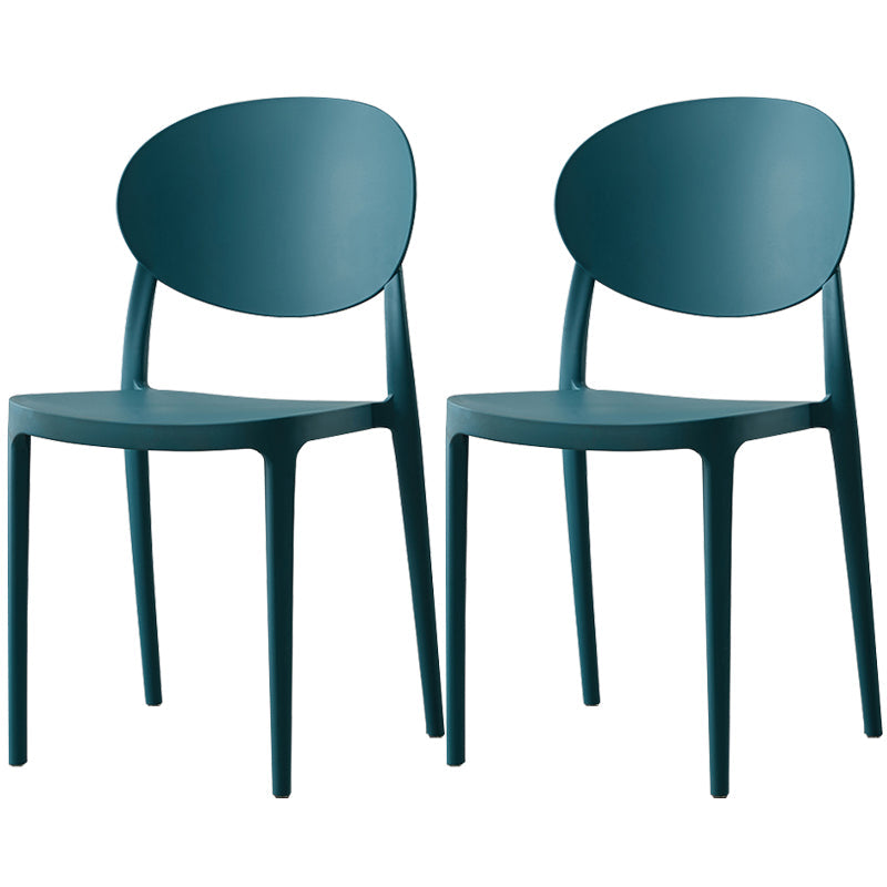 Nordic Plastic Open Back Dining Side Chair 33"H Acrylic Dining Chair for Restaurant Peacock Blue 2 Piece Set Clearhalo ' kitchen&dining_furn' 'Dining Chairs' 'Dining Tables & Seating' 'dining_chair' 'furn' 'furn_dining_chair' 'Furniture' 'furniture_dining_chair' 'Kitchen & Dining Furniture' 'kitchen' 3475366