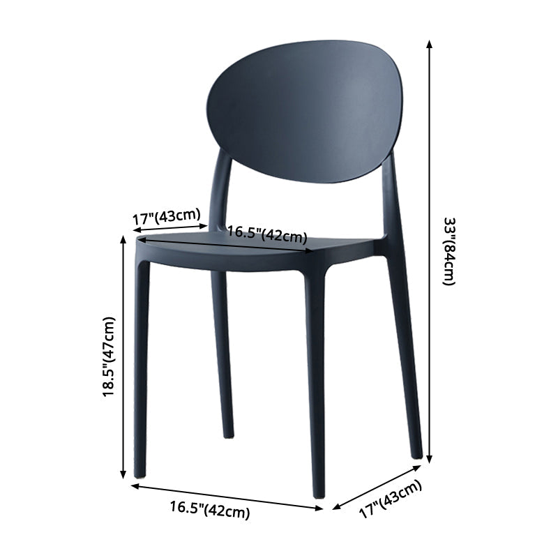 Nordic Plastic Open Back Dining Side Chair 33"H Acrylic Dining Chair for Restaurant Clearhalo ' kitchen&dining_furn' 'Dining Chairs' 'Dining Tables & Seating' 'dining_chair' 'furn' 'furn_dining_chair' 'Furniture' 'furniture_dining_chair' 'Kitchen & Dining Furniture' 'kitchen' 3475367