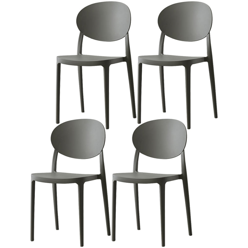 Nordic Plastic Open Back Dining Side Chair 33"H Acrylic Dining Chair for Restaurant Grey 4 Piece Set Clearhalo ' kitchen&dining_furn' 'Dining Chairs' 'Dining Tables & Seating' 'dining_chair' 'furn' 'furn_dining_chair' 'Furniture' 'furniture_dining_chair' 'Kitchen & Dining Furniture' 'kitchen' 3475374
