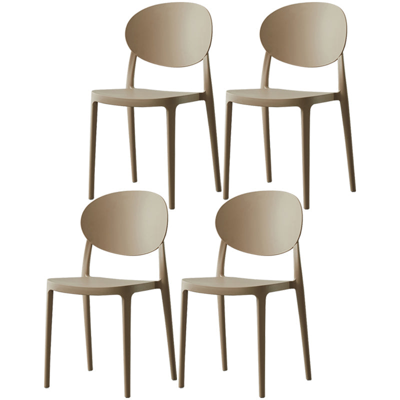 Nordic Plastic Open Back Dining Side Chair 33"H Acrylic Dining Chair for Restaurant Camel 4 Piece Set Clearhalo ' kitchen&dining_furn' 'Dining Chairs' 'Dining Tables & Seating' 'dining_chair' 'furn' 'furn_dining_chair' 'Furniture' 'furniture_dining_chair' 'Kitchen & Dining Furniture' 'kitchen' 3475380