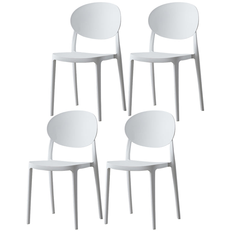 Nordic Plastic Open Back Dining Side Chair 33"H Acrylic Dining Chair for Restaurant White 4 Piece Set Clearhalo ' kitchen&dining_furn' 'Dining Chairs' 'Dining Tables & Seating' 'dining_chair' 'furn' 'furn_dining_chair' 'Furniture' 'furniture_dining_chair' 'Kitchen & Dining Furniture' 'kitchen' 3475383