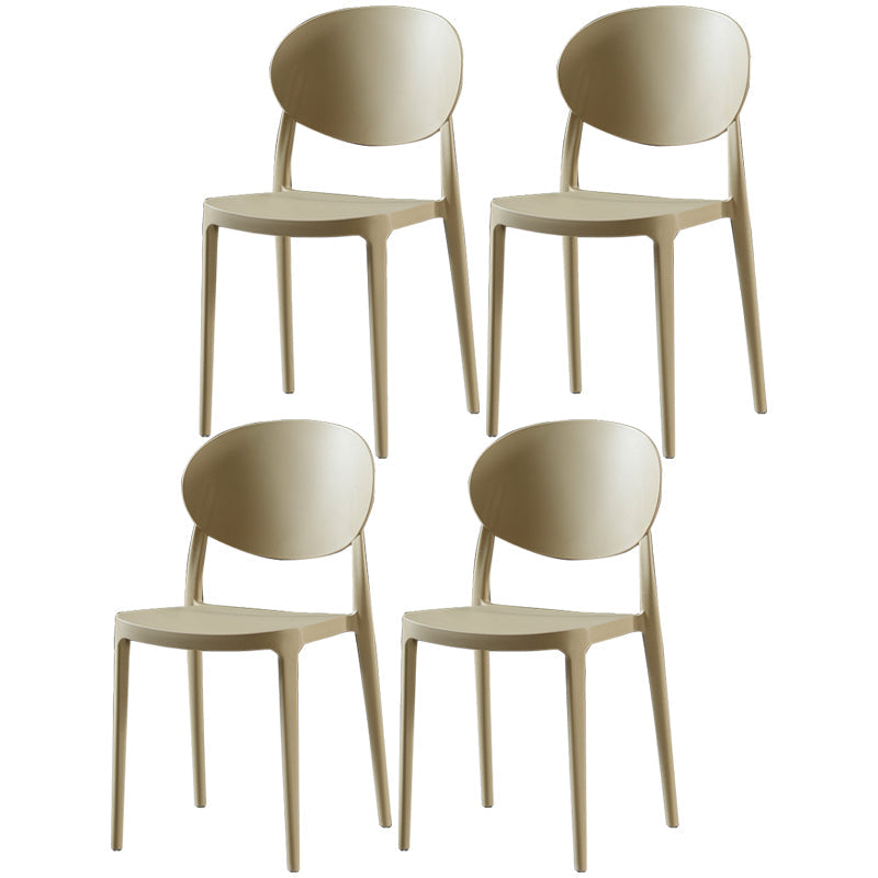 Nordic Plastic Open Back Dining Side Chair 33"H Acrylic Dining Chair for Restaurant Light Brown 4 Piece Set Clearhalo ' kitchen&dining_furn' 'Dining Chairs' 'Dining Tables & Seating' 'dining_chair' 'furn' 'furn_dining_chair' 'Furniture' 'furniture_dining_chair' 'Kitchen & Dining Furniture' 'kitchen' 3475392