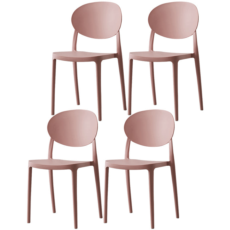 Nordic Plastic Open Back Dining Side Chair 33"H Acrylic Dining Chair for Restaurant Pink 4 Piece Set Clearhalo ' kitchen&dining_furn' 'Dining Chairs' 'Dining Tables & Seating' 'dining_chair' 'furn' 'furn_dining_chair' 'Furniture' 'furniture_dining_chair' 'Kitchen & Dining Furniture' 'kitchen' 3475395