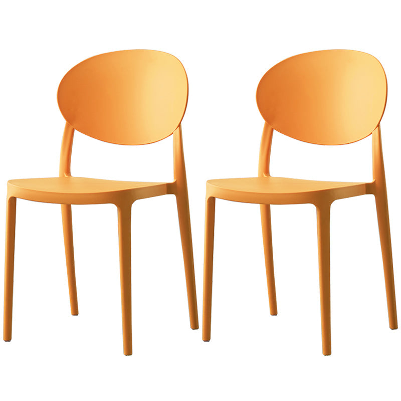 Nordic Plastic Open Back Dining Side Chair 33"H Acrylic Dining Chair for Restaurant Orange 2 Piece Set Clearhalo ' kitchen&dining_furn' 'Dining Chairs' 'Dining Tables & Seating' 'dining_chair' 'furn' 'furn_dining_chair' 'Furniture' 'furniture_dining_chair' 'Kitchen & Dining Furniture' 'kitchen' 3475397