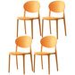 Nordic Plastic Open Back Dining Side Chair 33"H Acrylic Dining Chair for Restaurant Orange 4 Piece Set Clearhalo ' kitchen&dining_furn' 'Dining Chairs' 'Dining Tables & Seating' 'dining_chair' 'furn' 'furn_dining_chair' 'Furniture' 'furniture_dining_chair' 'Kitchen & Dining Furniture' 'kitchen' 3475398