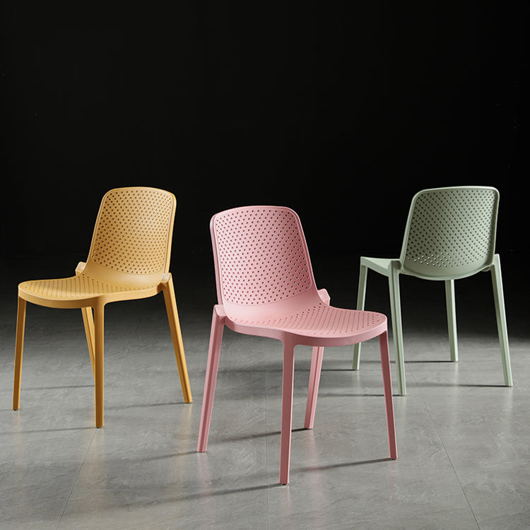 Home Contemporary Side Chair Solid Back Plastic Stackable Dining Room Chair Clearhalo ' kitchen&dining_furn' 'Dining Chairs' 'Dining Tables & Seating' 'dining_chair' 'furn' 'furn_dining_chair' 'Furniture' 'furniture_dining_chair' 'Kitchen & Dining Furniture' 'kitchen' 3482727